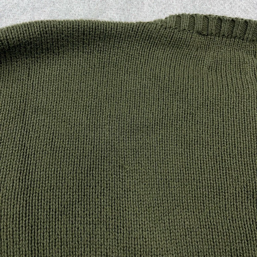 Polo Ralph Lauren Sweater Men XL Olive Green Heavy Knit CrewNeck Rib VTG Y2K *